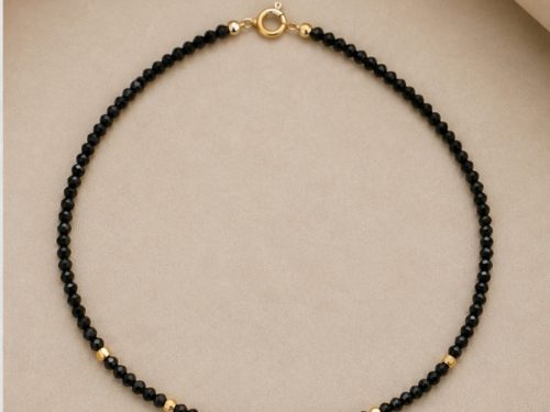 Brățară fixă 18 cm din spinel și elemente din aur – Femei