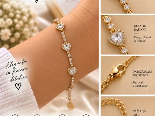 Brățară Royal Hearts – Inimi cu cristale