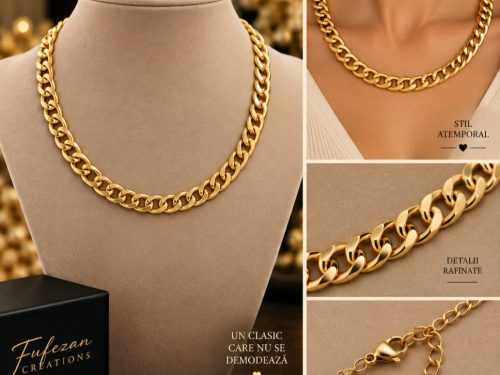 Colier Cuban Gold – Oțel Inoxidabil Placat cu Aur